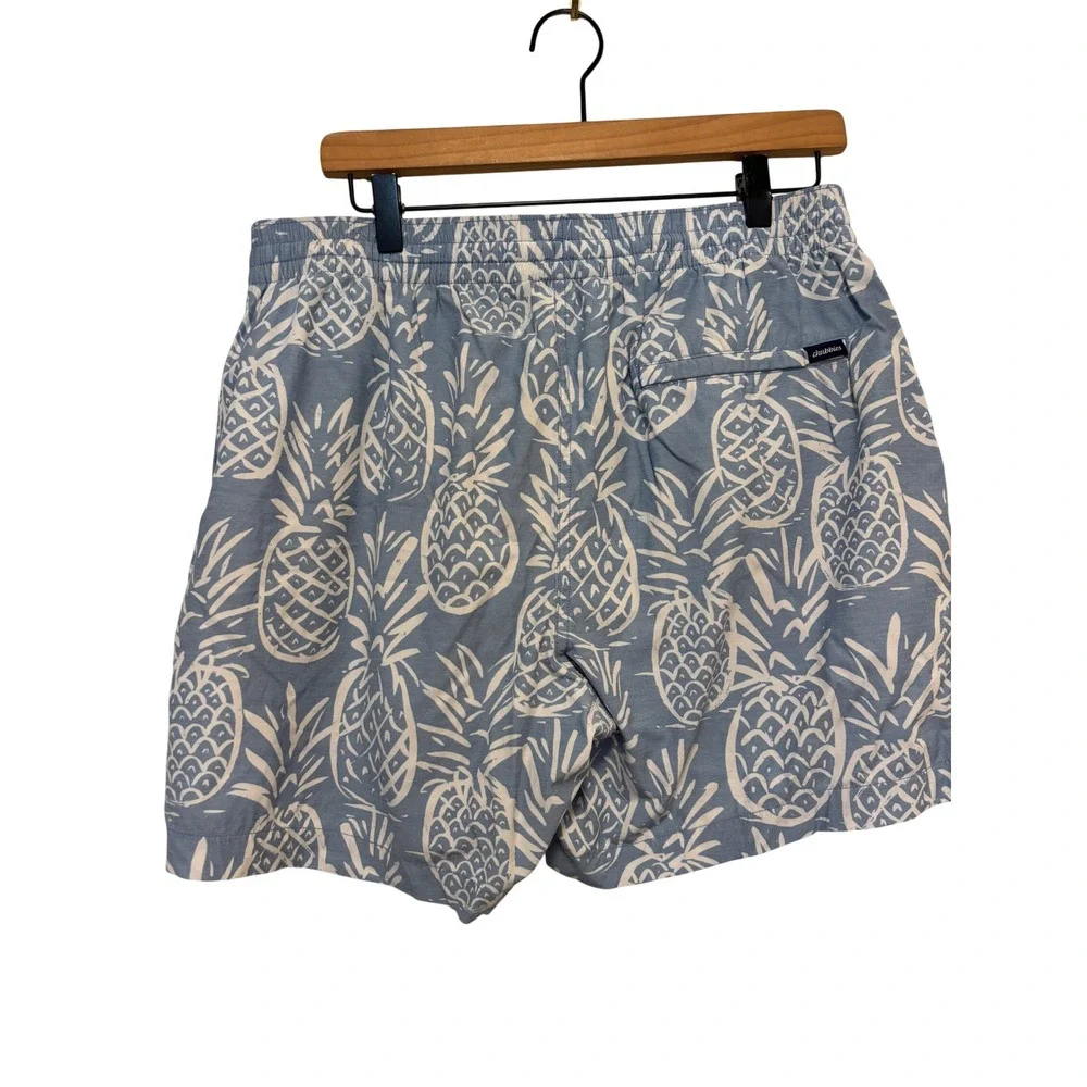 Chubbies Mens Blue Pineapple Print Swim Trunks 5.5 Inseam Size Large